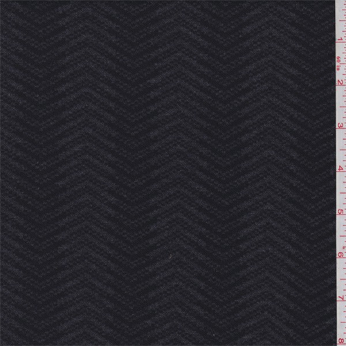 Charcoal/Black Chevron Stripe Double Knit