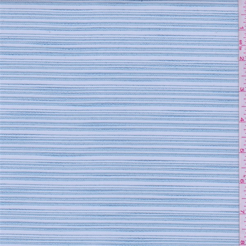 Baby Blue Embroidered Stripe Organza