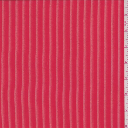 Fire Red Stripe Chiffon