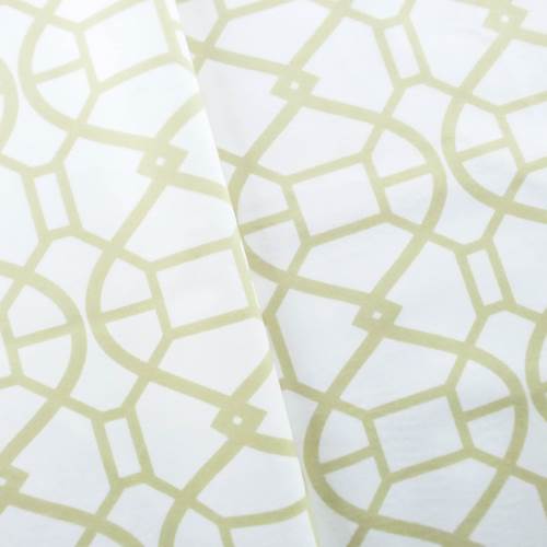 Designer Beige/White Rimwork Print Velveteen Performance Home Decorating Fabric