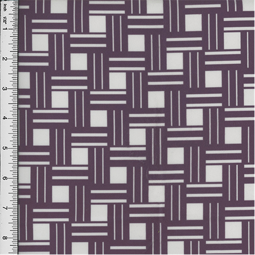 Designer Purple/White Rimsquare Print Velveteen Performance Home Decorating Fabric DFW51121