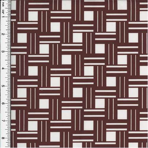 Designer Burgundy/White Print Velveteen Decorating Fabric DFW51124