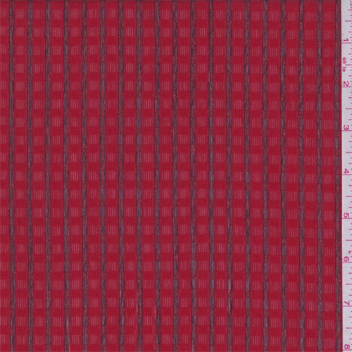 Cardinal Red Leno Stripe Crepe