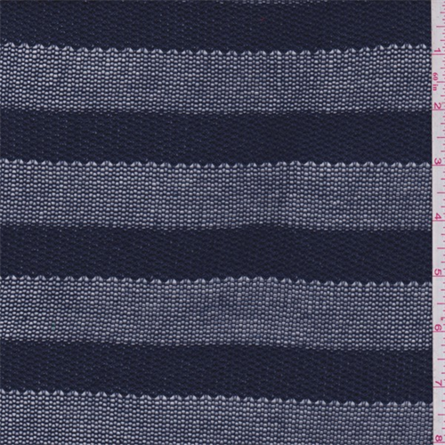 Navy Blue Stripe Sweater Knit