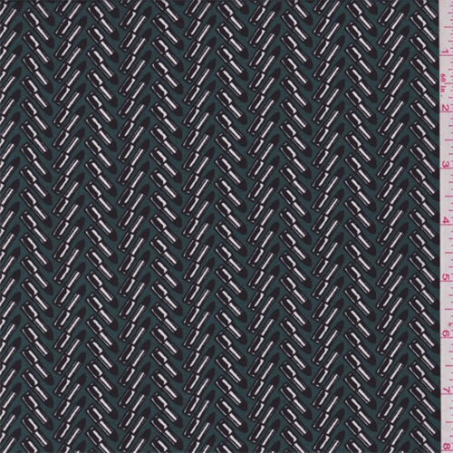 Spruce Green Lipstick Herringbone Crepe de Chine