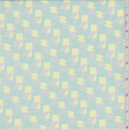 Pale Grey/Green/Yellow Printed Mesh