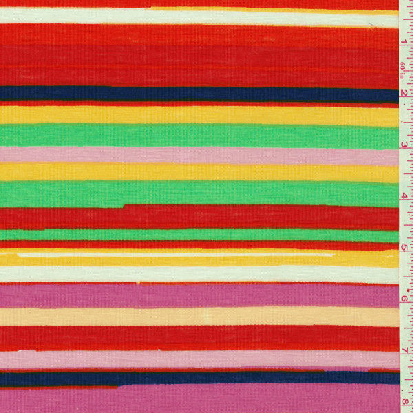 *3 5/8 YD PC--Yellow Multi Stripe Jersey Knit