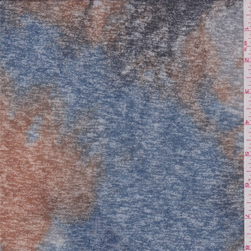 Sea Blue/Brown Crepe Mesh