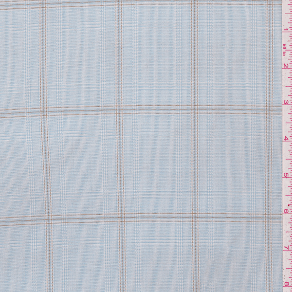 *1 YD PC--Light Blue Plaid Suiting