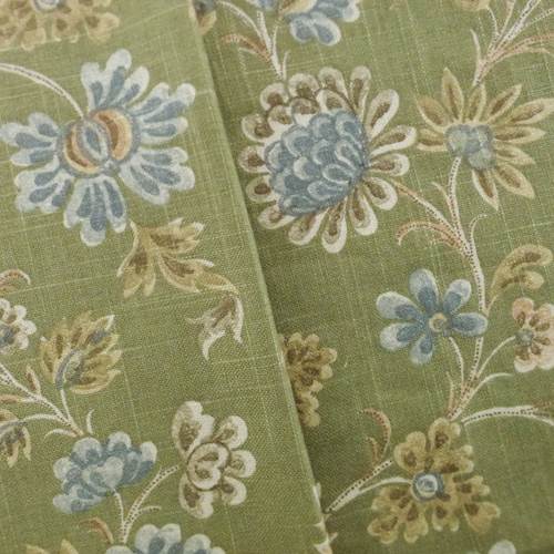Designer Green Floral Cotton Print Decorating Fabric