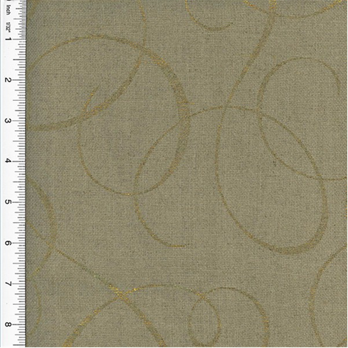 Gold Loop Print/ Beige Linen Home Decorating Fabric DFW51178
