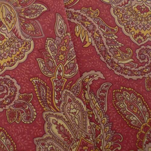 Designer Cotton Paisley Red/Beige Print Home Decorating Fabric