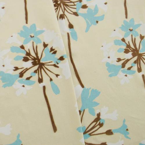 Designer Turquoise/Brown Floral Print Decorating Fabric