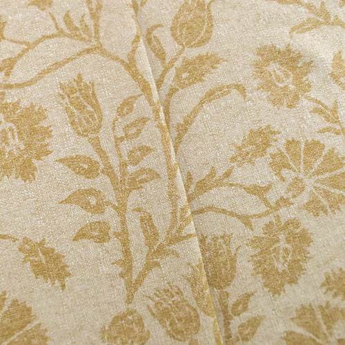 Linen/Cotton Beige Carnation Floral Print Home Decorating Fabric