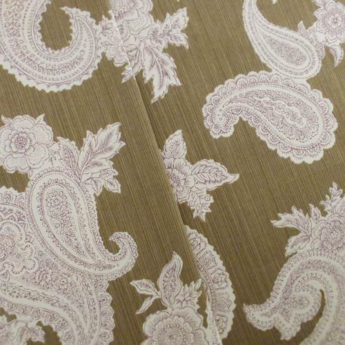 Designer Cotton Brown/Beige Paisley Print Home Decorating Fabric