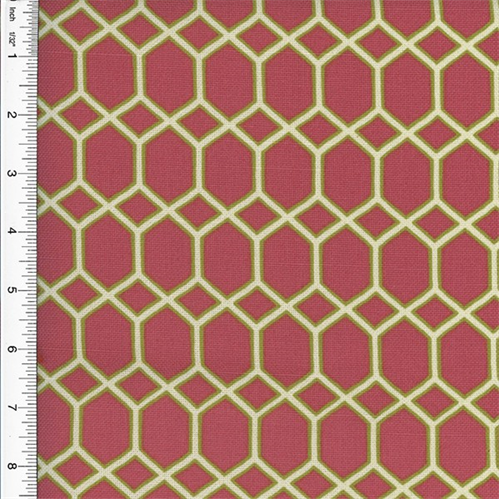 Designer Cotton Pink/Green Geometric Print Home Decorating Fabric DFW51254