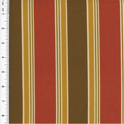Designer Cotton Red/Brown Stripe Print Home Decorating Fabric DFW51264
