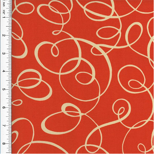 Designer Cotton Swirl Print Red Home Decorating Fabric DFW51282