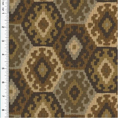 Designer Cotton Brown Honeycomb Print Decorating Fabric DFW51286