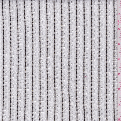 White/Black Stripe Boucle Suiting