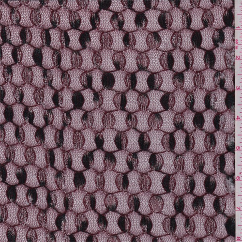 Maroon Circular Embroidered Stretch Mesh