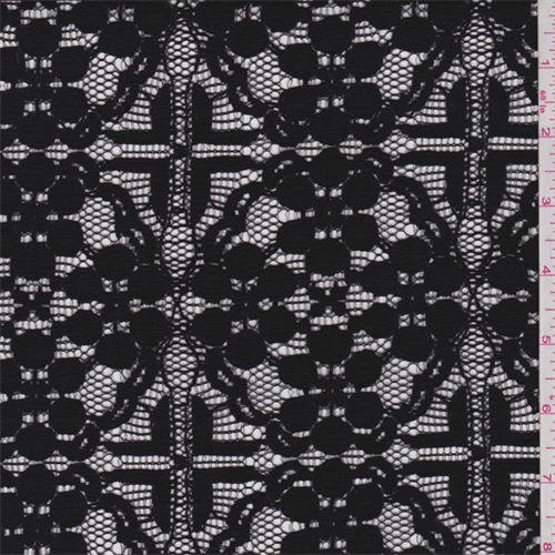Black Floral Diamond Lace