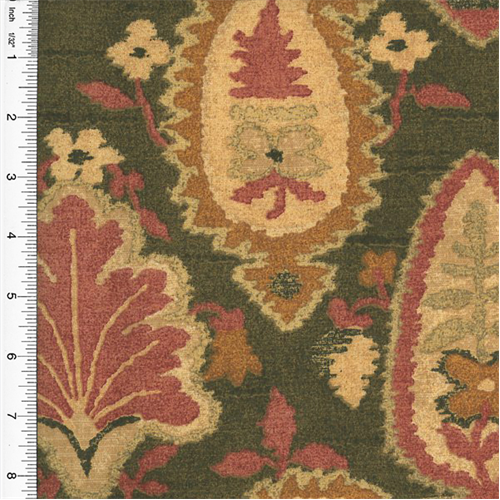 Designer Cotton Coral/Brown Floral Print Home Decorating Fabric DFW51311