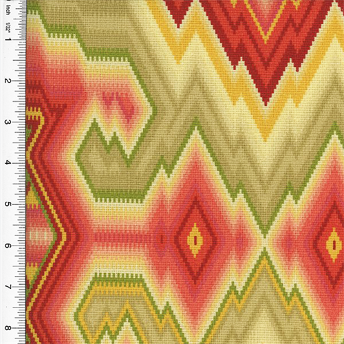Designer Cotton Multicolor Diamond Maze Print Home Decorating Fabric
