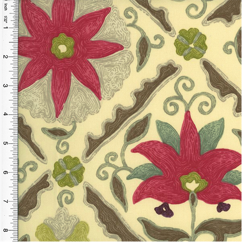 Designer Multicolor Floral Diamond Print Home Decorating Fabric DFW51340
