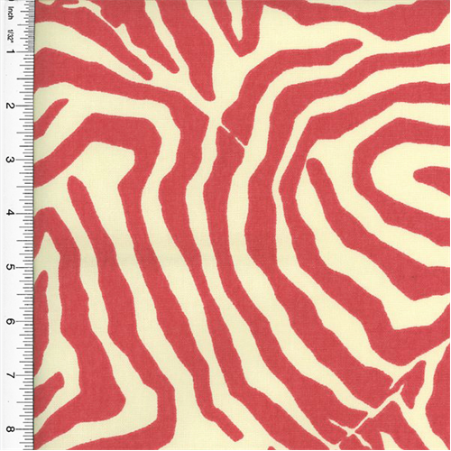 Designer Cotton Pink/Ivory Zebra Print Home Decorating Fabric DFW51342