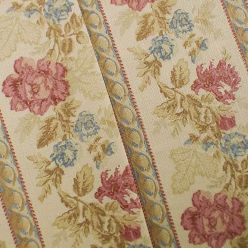 Designer Cotton Multi Stripe Floral Print Decorating Fabric