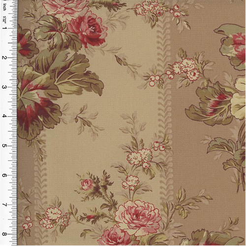 Designer Cotton Pink/Beige Stripe Print Decorating Fabric DFW51376