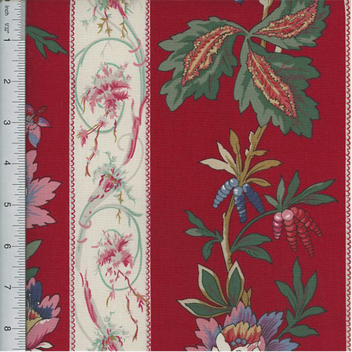 Designer Cotton Red/Beige Floral Print Decorating Fabric DFW51393