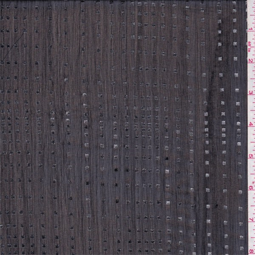 Black/Silver Foil Cube Crinkled Chiffon