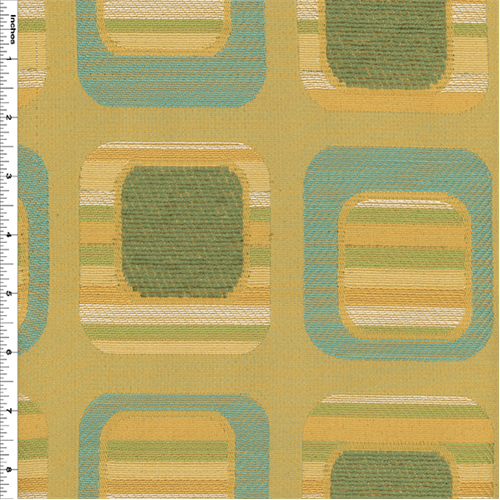 Green/Yellow Multicolor Jacquard Square Home Decorating Fabric DFW51145