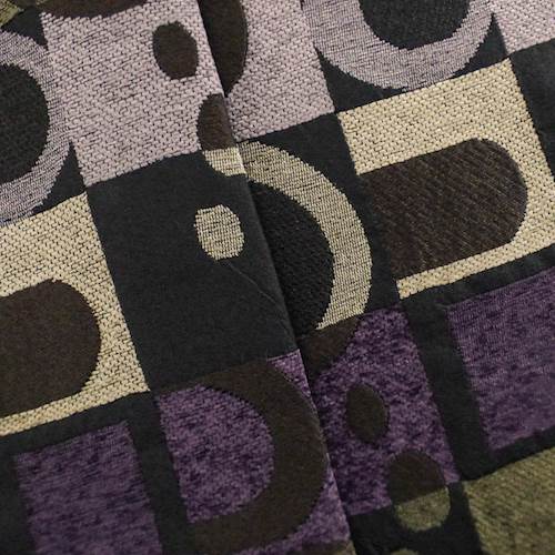 Brown/Purple Geometric Chenille Jacquard Home Decorating Fabric