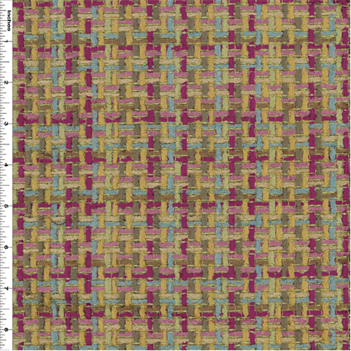 Multicolor Plaid Chenille Home Decorating Fabric DFW51155