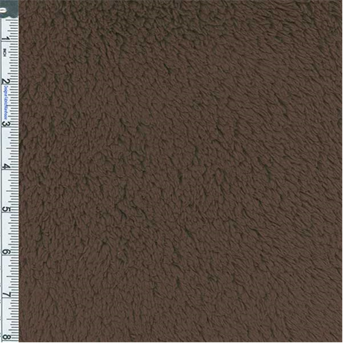 *1 YD PC--Mocha Brown Thermal Shaggy Hi-loft Fleece