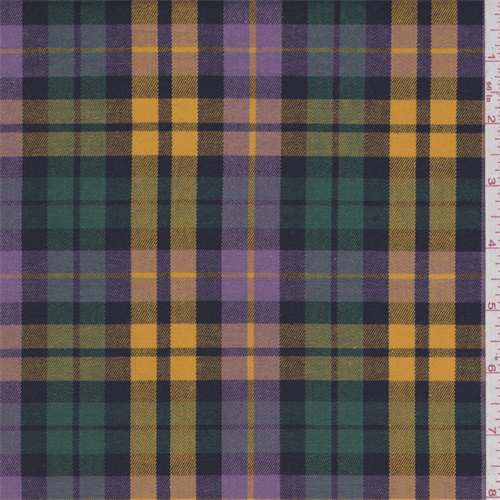 *3 YD PC--Purple/Gold Plaid Shirting