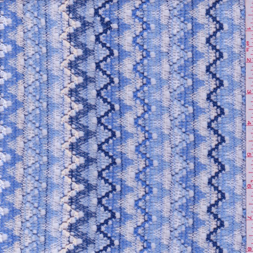 Blue/White Zig Zag Crochet Lace