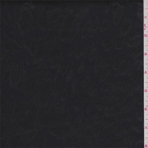 Black Leopard Print Foil Stretch Twill