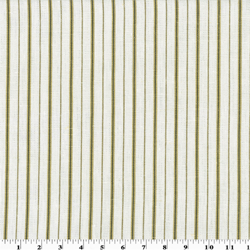 Vintage Linen White Printed Stripe Home Decorating Fabric DFW51402