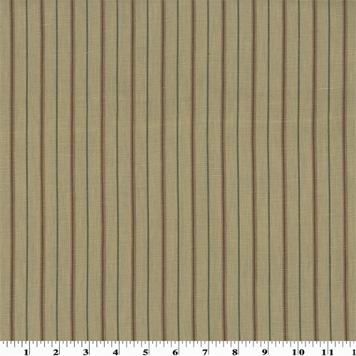 Vintage Linen Brown Printed Stripe Home Decorating Fabric DFW51407