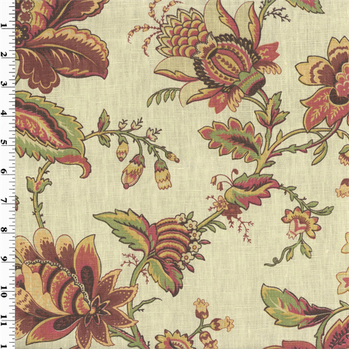 Multicolor Printed Floral Vintage Linen Home Decorating Fabric DFW51426