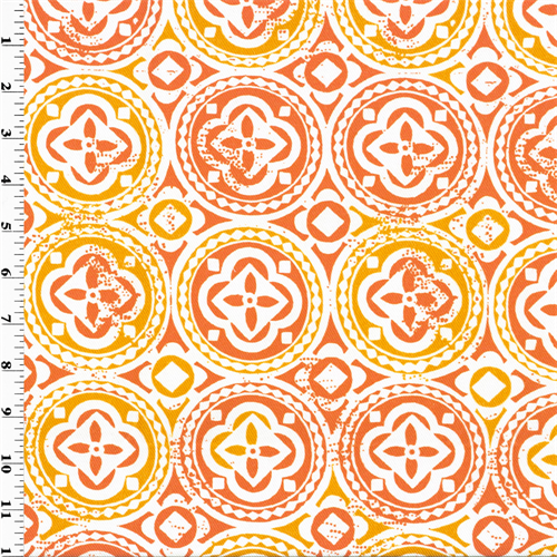 Designer Cotton Orange Hattaras Print Home Decorating Fabric DFW51451