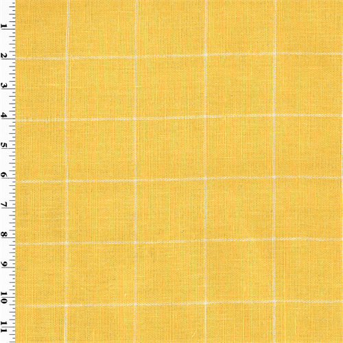 Designer Cotton Sun Yellow Windowpane Home Decorating Fabric DFW51455