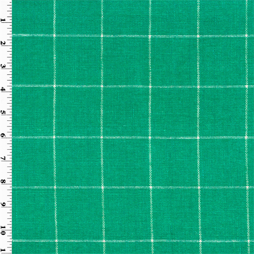 Designer Cotton Jade Teal Windowpane Home Decorating Fabric DFW51463
