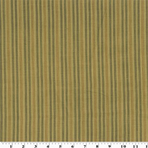Green/Beige Stripe Print Linen Home Decorating Fabric DFW51467