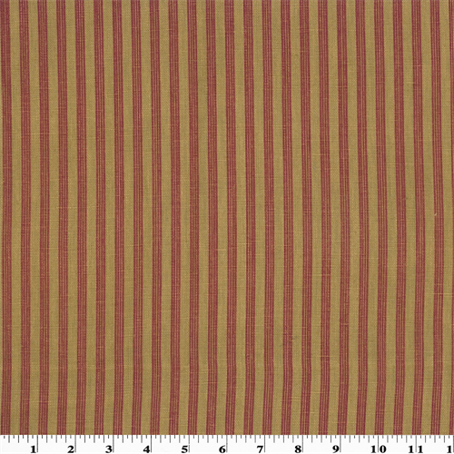 Red/Beige Stripe Print Linen Home Decorating Fabric DFW51468