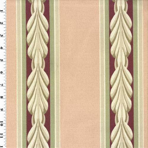 Red/Pink Stripe Print Crepe Home Decorating Fabric DFW51470